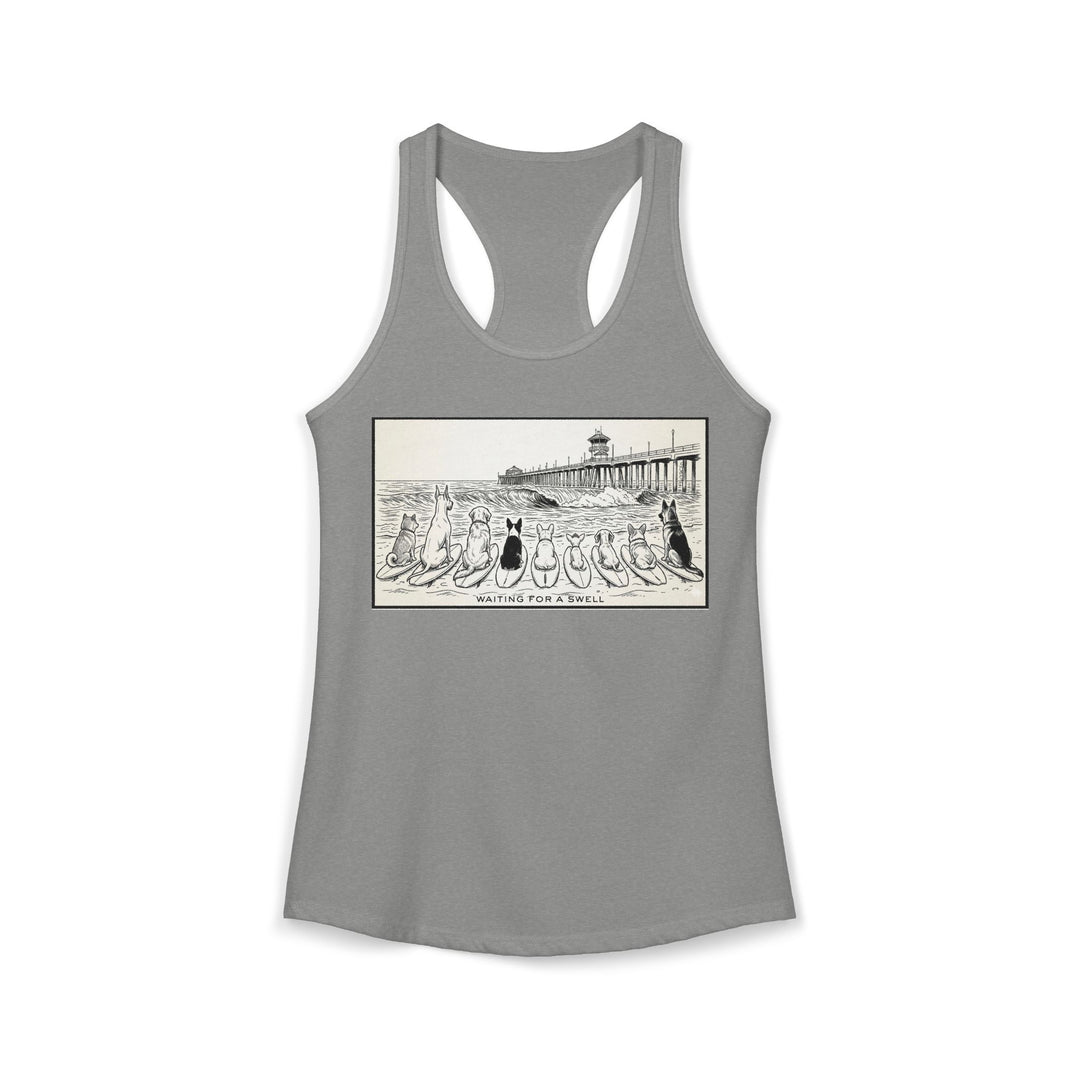 Waiting for a Swell Racerback Tank