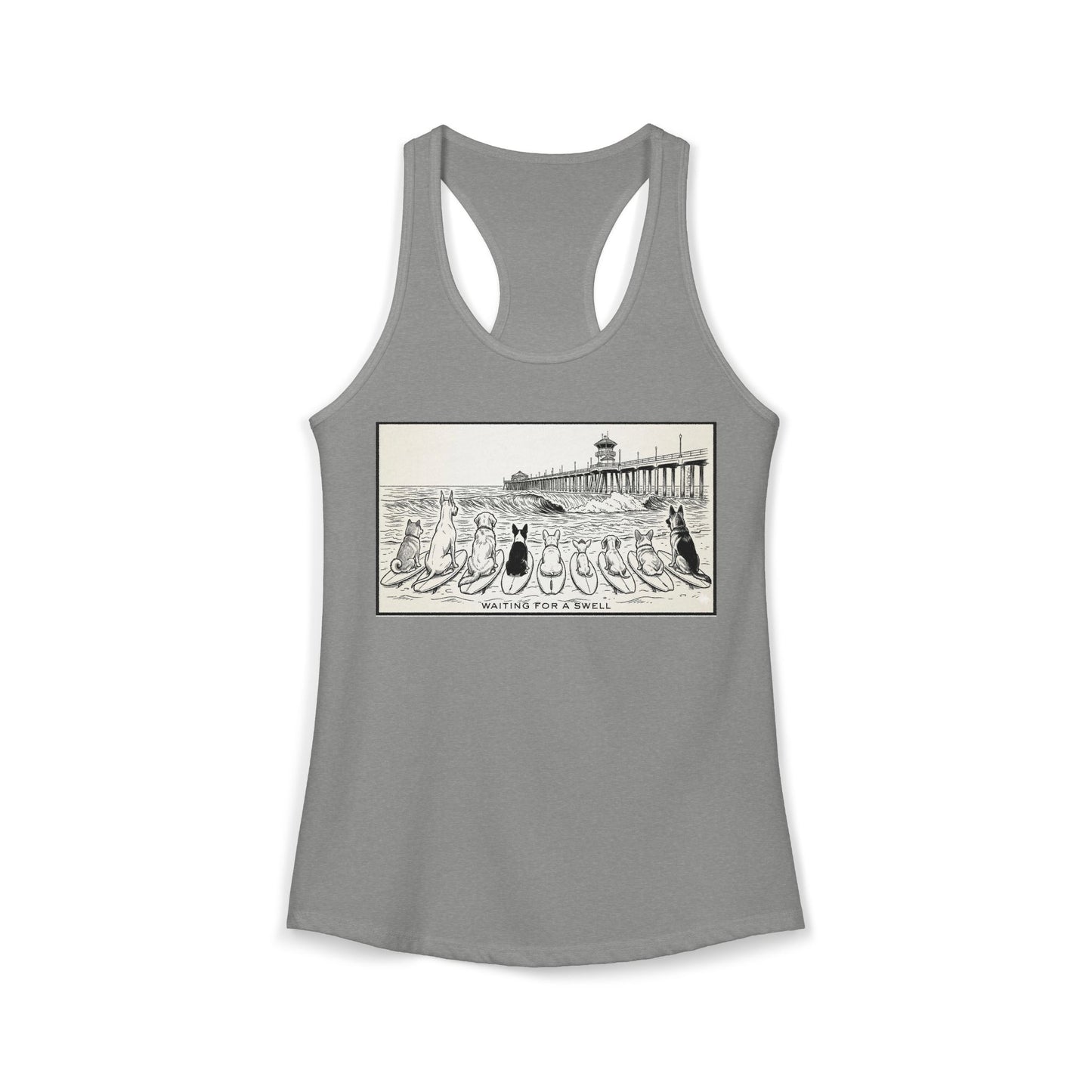 Waiting for a Swell Racerback Tank