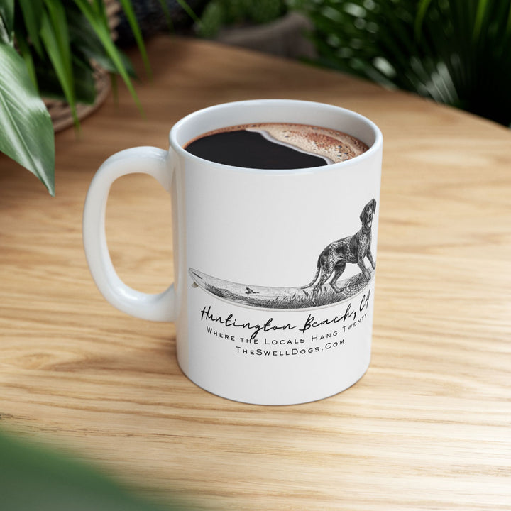 German Shorthaired Pointer Point Break Surfboard HB Edition 11oz Coffee Mug