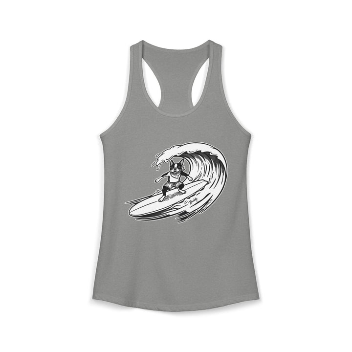 Boston Terrier Barrel Surf Racerback Tank