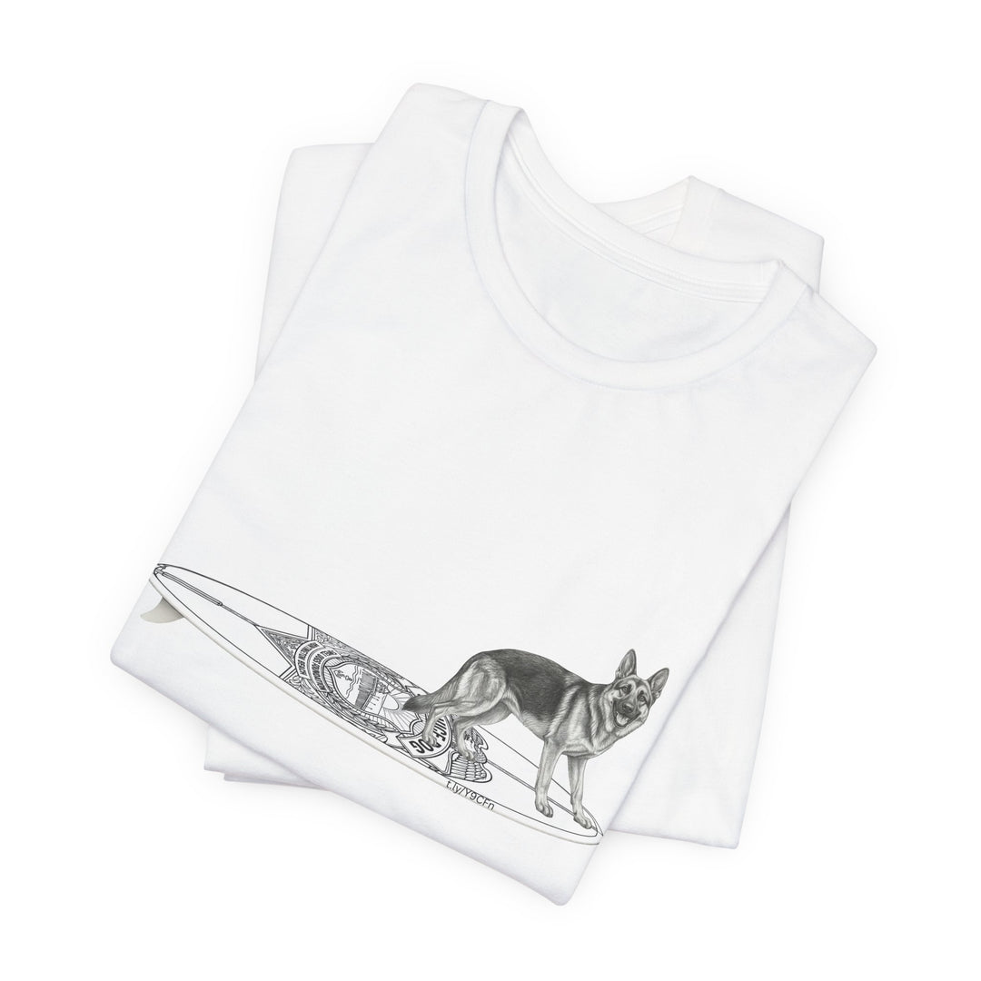 German Shepherd Service Dog Surfboard T-Shirt