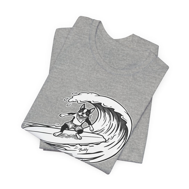 Boston Terrier Barrel Surf T-Shirt