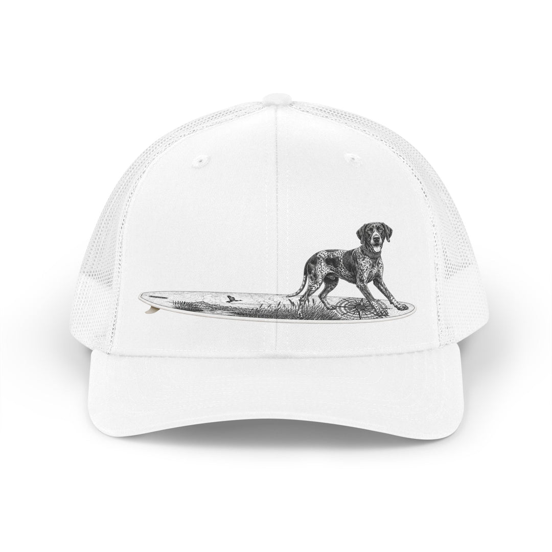 German Shorthaired Pointer Point Break Surfboard Trucker Hat