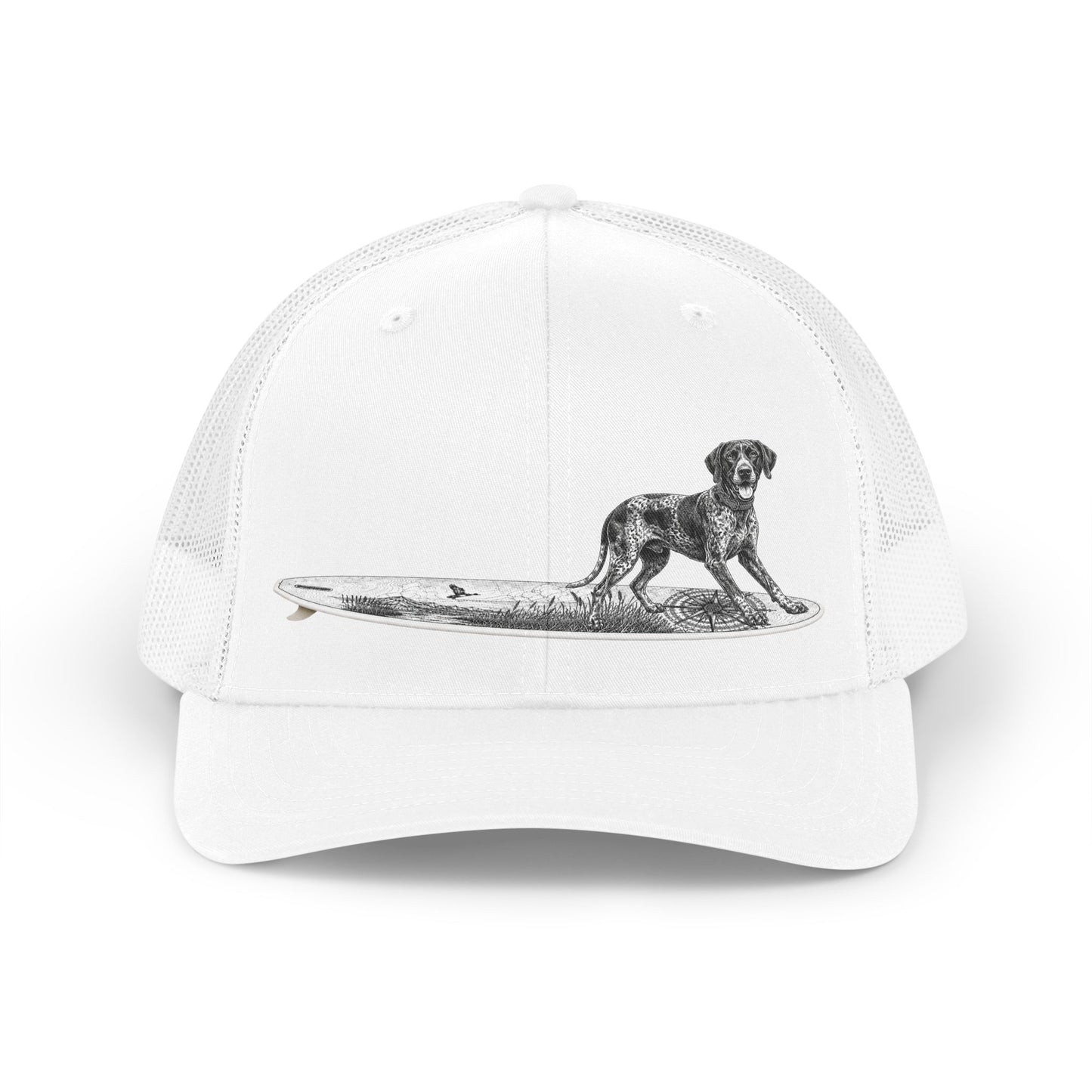 German Shorthaired Pointer Point Break Surfboard Trucker Hat