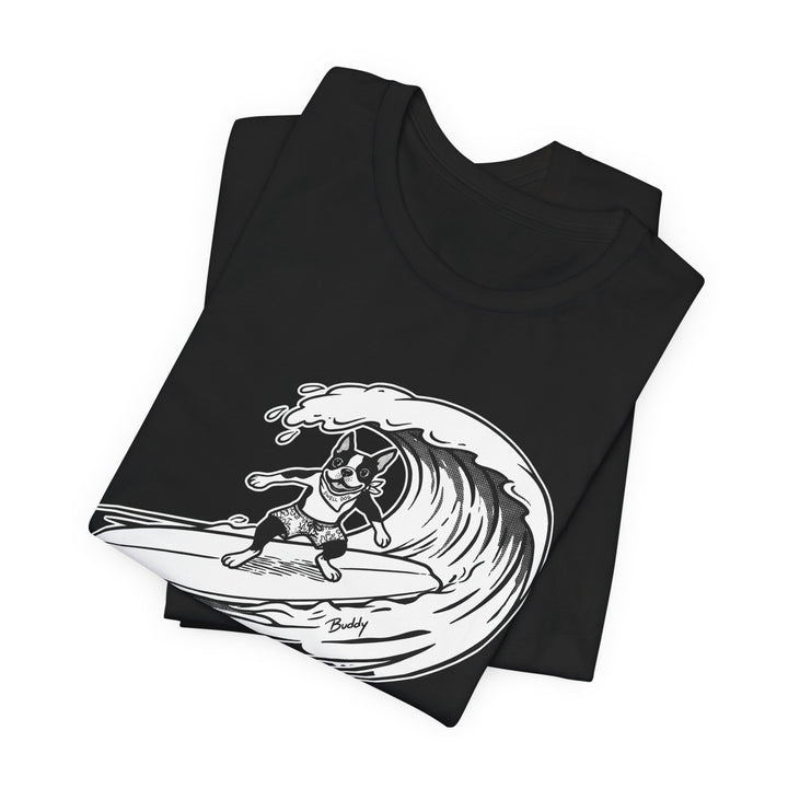 Boston Terrier Barrel Surf T-Shirt