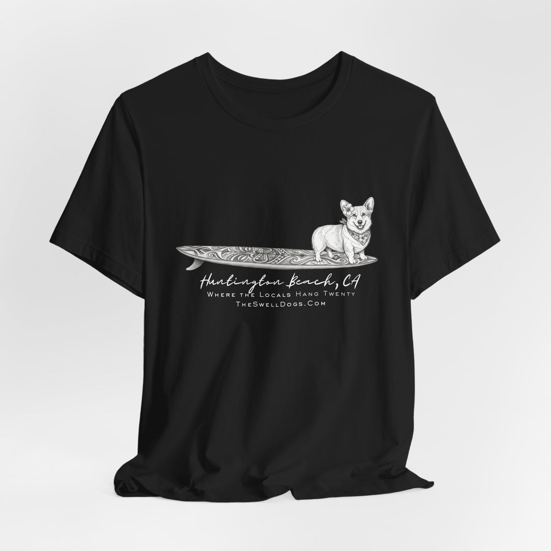 Corgi Tiki Surfboard HB Edition T-shirt