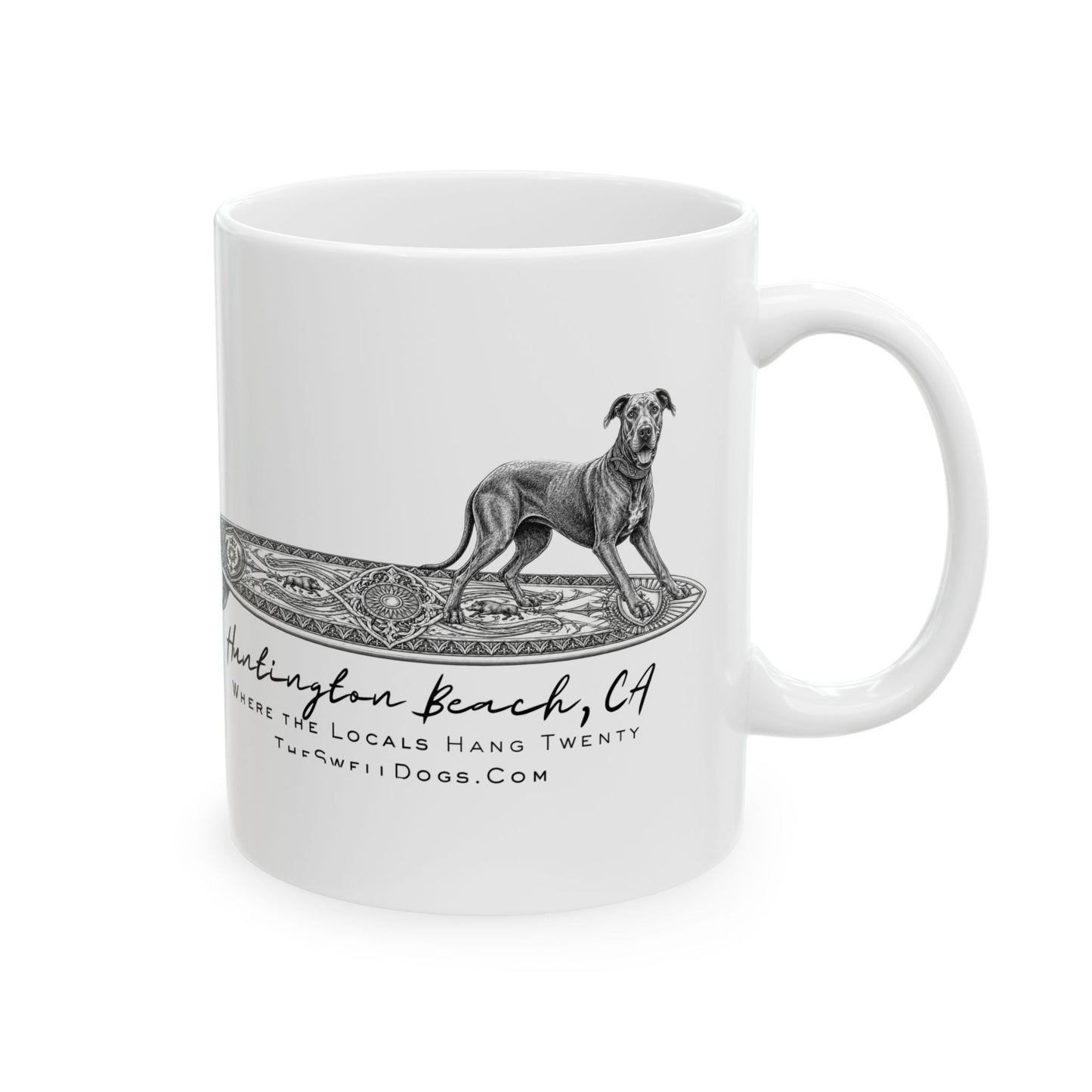 Great Dane Apollo Tide Surfboard HB Edition 11 oz Coffee Mug