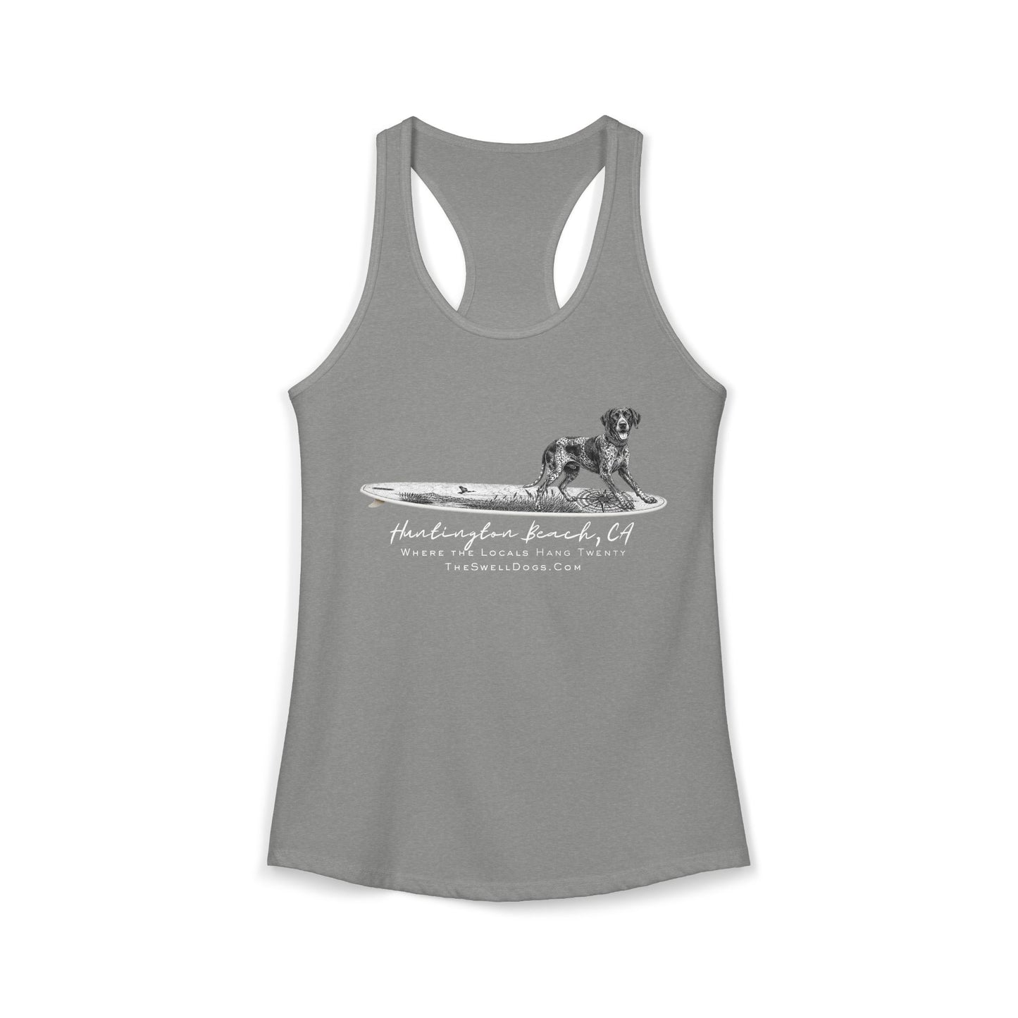 German Shorthaired Pointer Point Break Surfboard HB Edition Racerback Tank