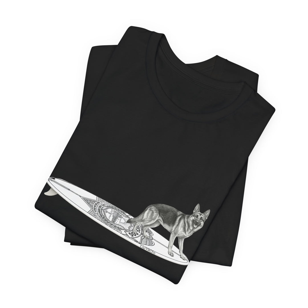 German Shepherd Service Dog Surfboard T-Shirt