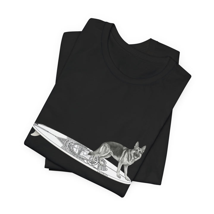 German Shepherd Service Dog Surfboard T-Shirt