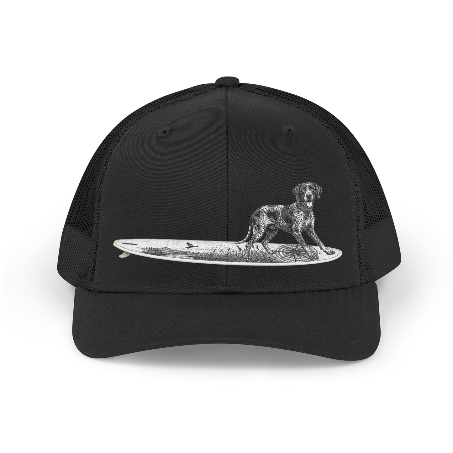 German Shorthaired Pointer Point Break Surfboard Trucker Hat