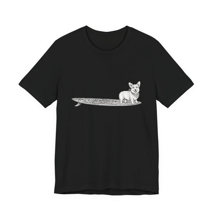 Corgi Tiki Surfboard T-shirt