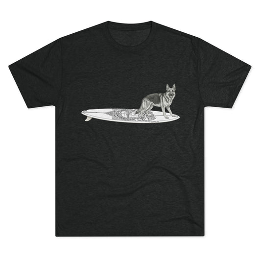 German Shepherd Service Dog Surfboard T-Shirt