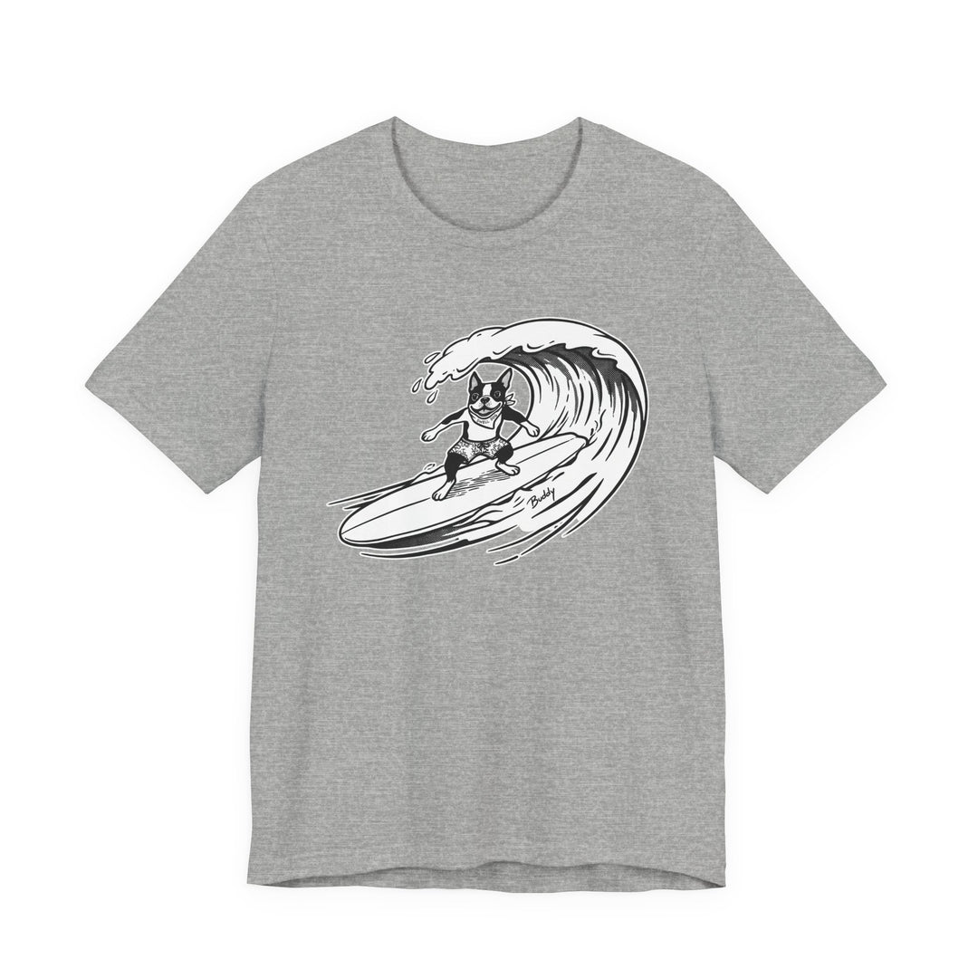 Boston Terrier Barrel Surf T-Shirt