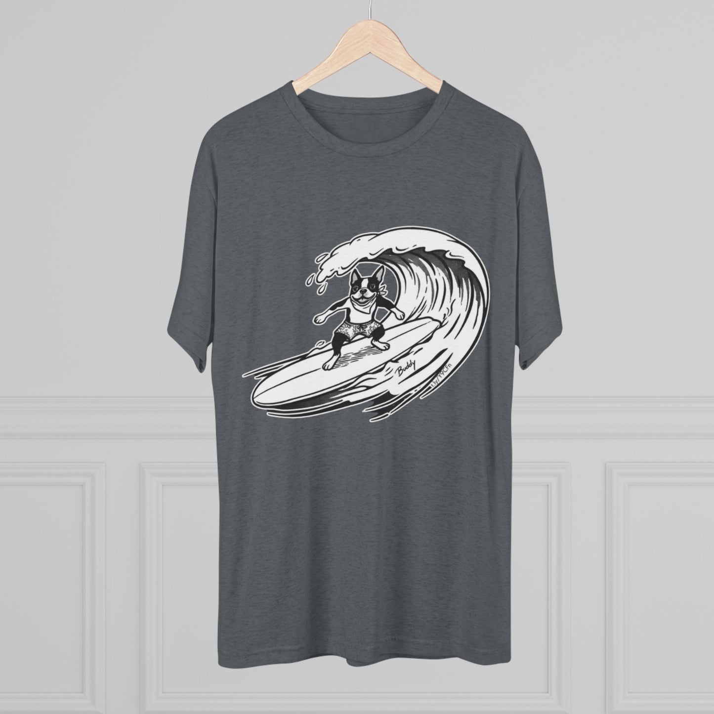 Boston Terrier Barrel Surf T-Shirt
