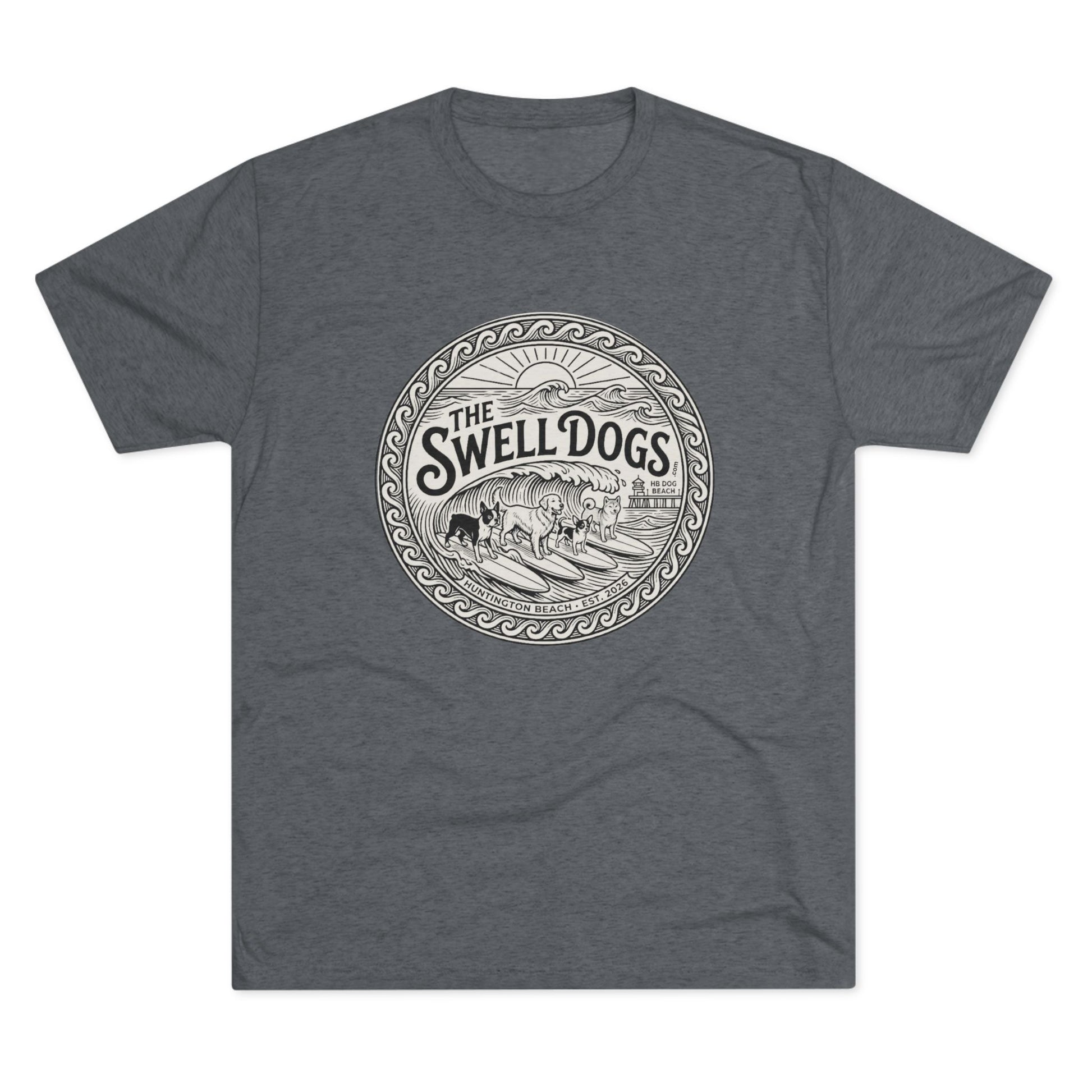 Gray tshirt with The Swell dogs logo on it.