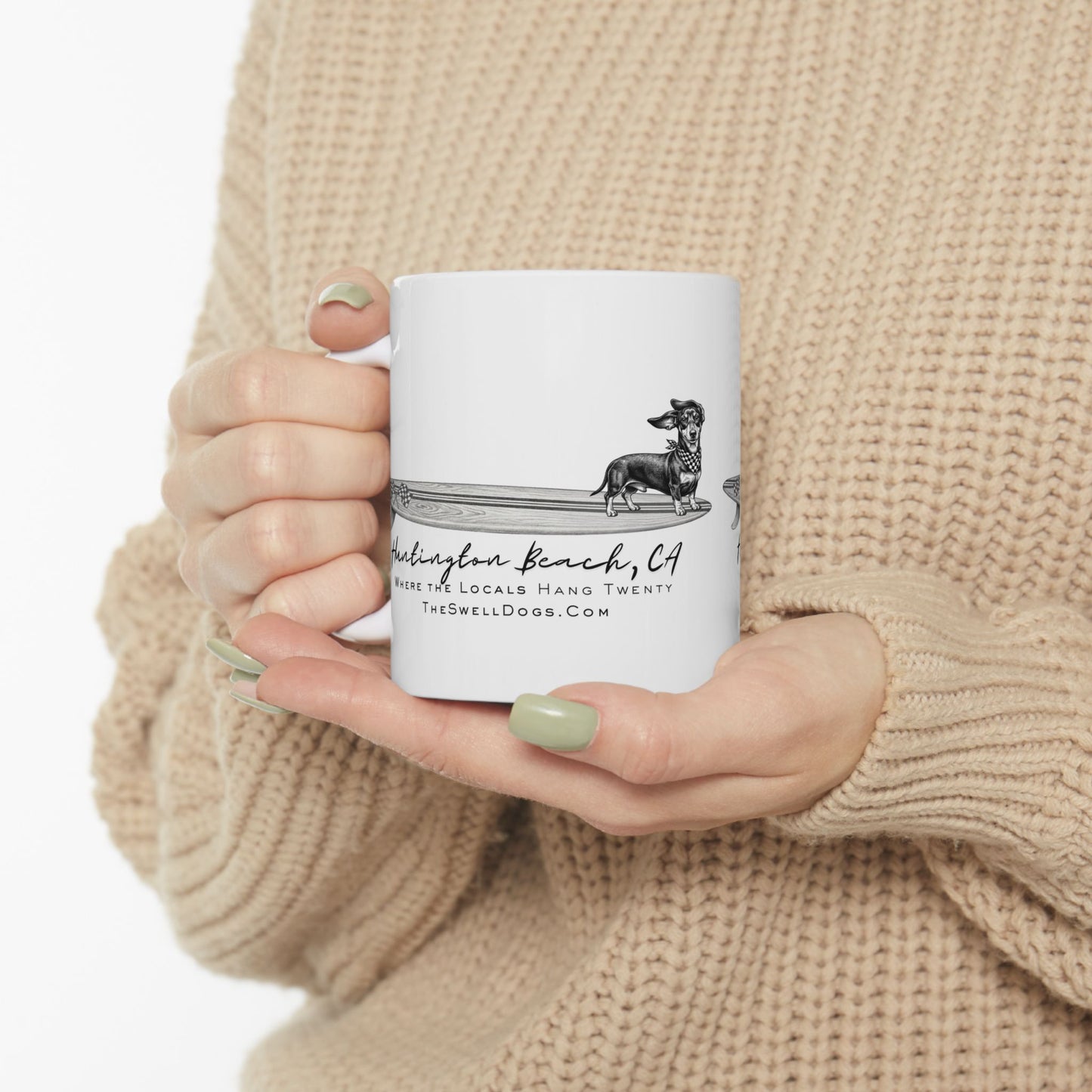 Dachshund Racing Flags HB Edition 11 oz Coffee Mug