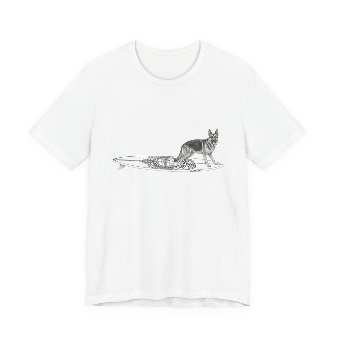 German Shepherd Service Dog Surfboard T-Shirt