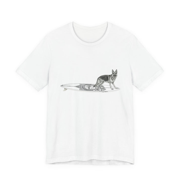 German Shepherd Service Dog Surfboard T-Shirt