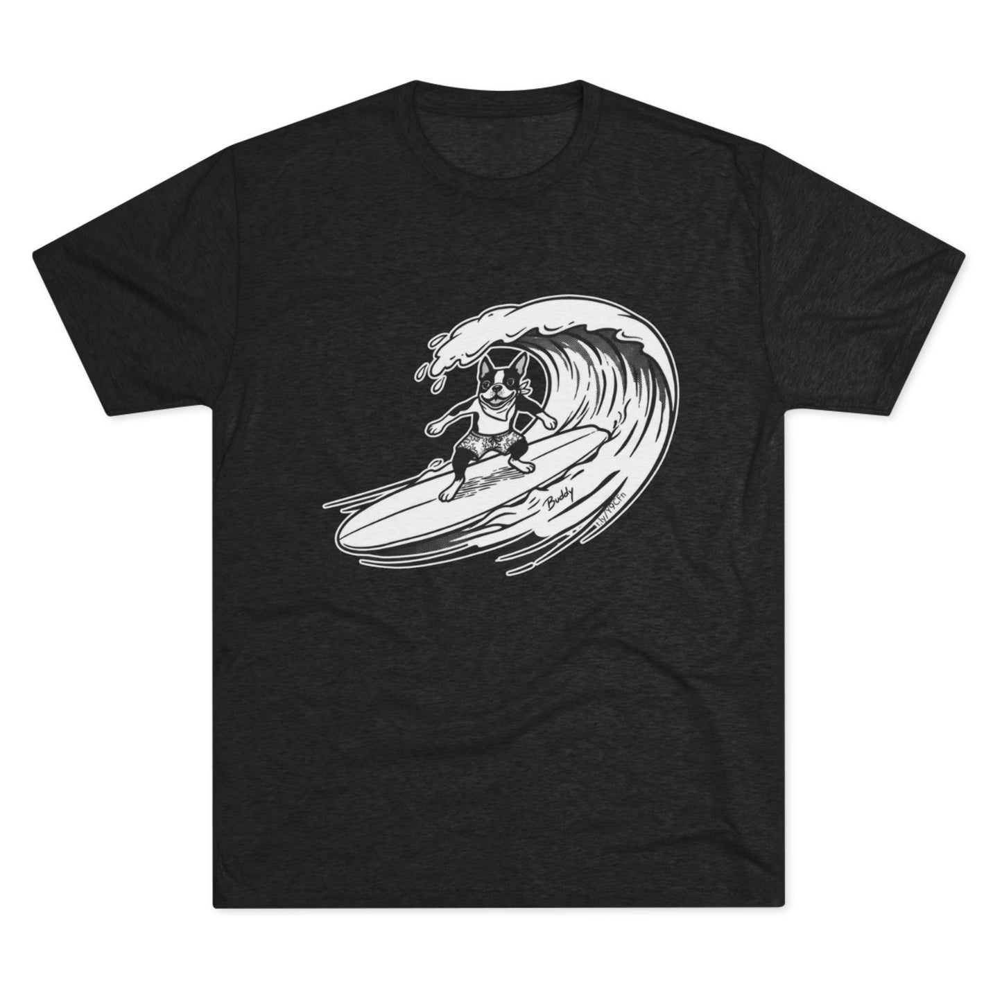 Boston Terrier Barrel Surf T-Shirt