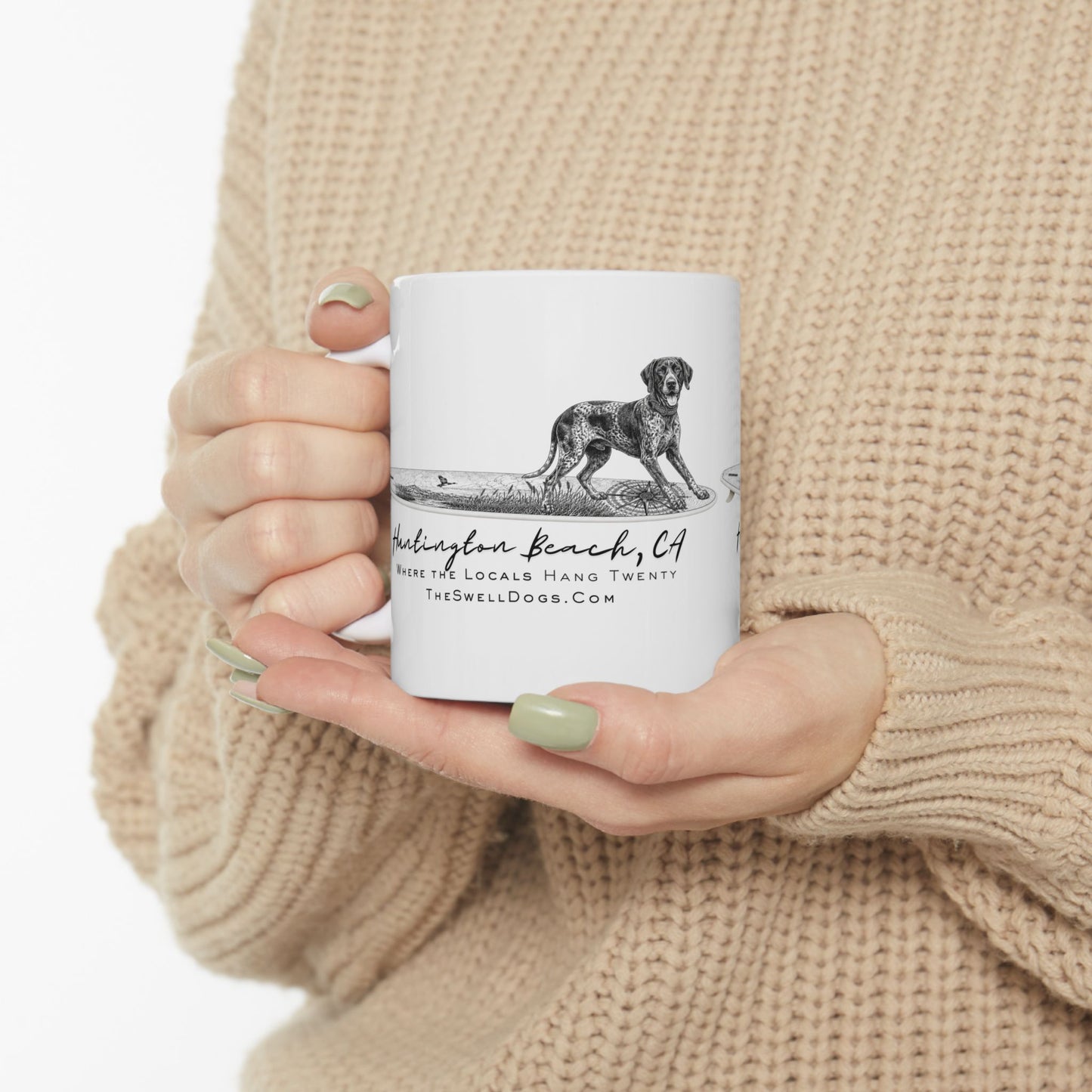 German Shorthaired Pointer Point Break Surfboard HB Edition 11oz Coffee Mug