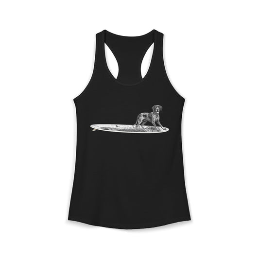 German Shorthaired Pointer Point Break Surfboard Racerback Tank