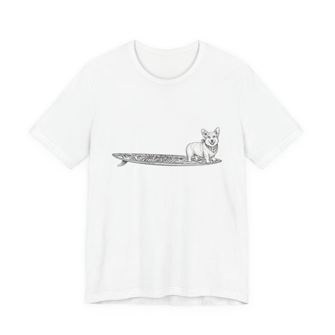 Corgi Tiki Surfboard T-shirt