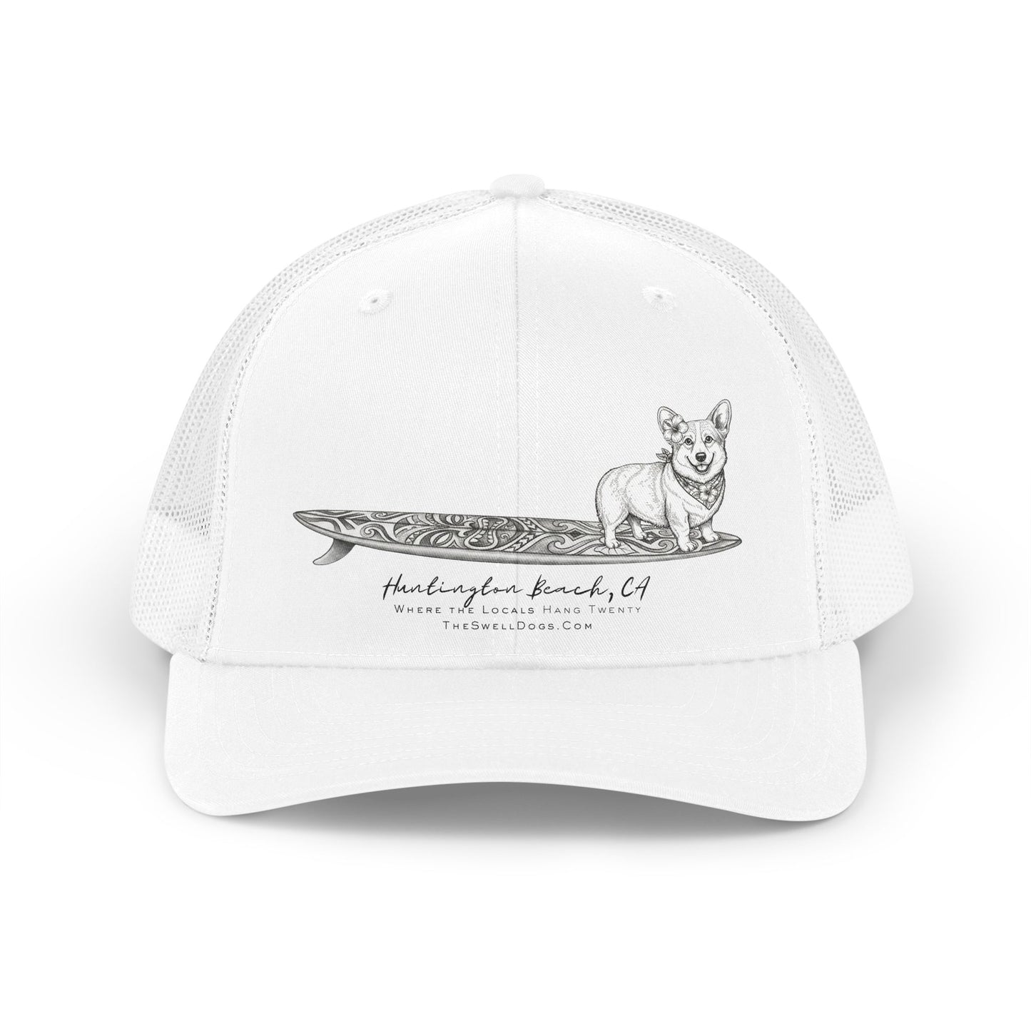 Corgi Tiki Surfboard HB Edition Trucker Hat