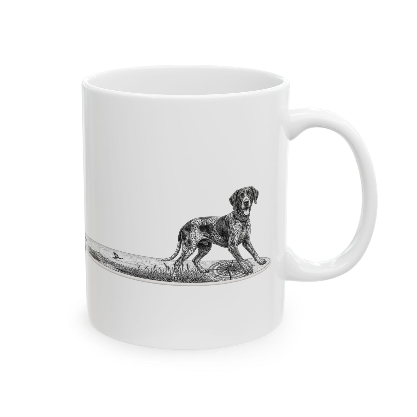 German Shorthaired Pointer Point Break Surfboard 11oz Coffee Mug