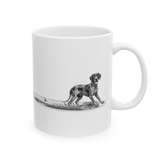 German Shorthaired Pointer Point Break Surfboard 11oz Coffee Mug