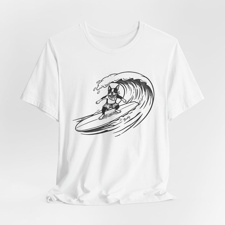Boston Terrier Barrel Surf T-Shirt