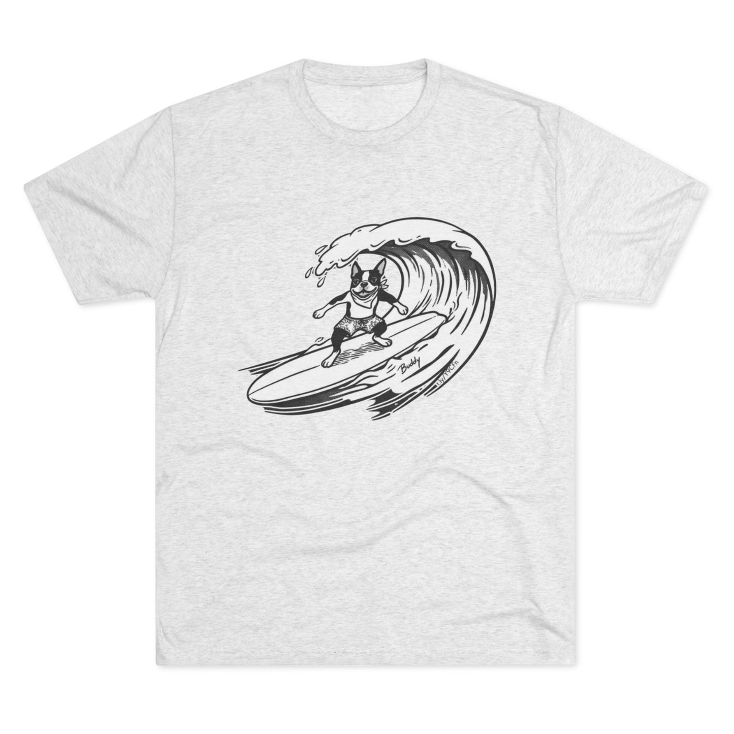 Boston Terrier Barrel Surf T-Shirt