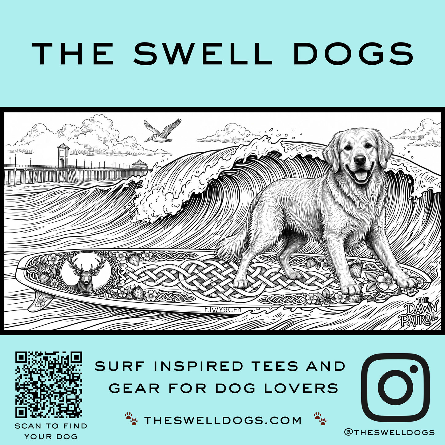 The Swell Dogs Golden Retriever Sticker