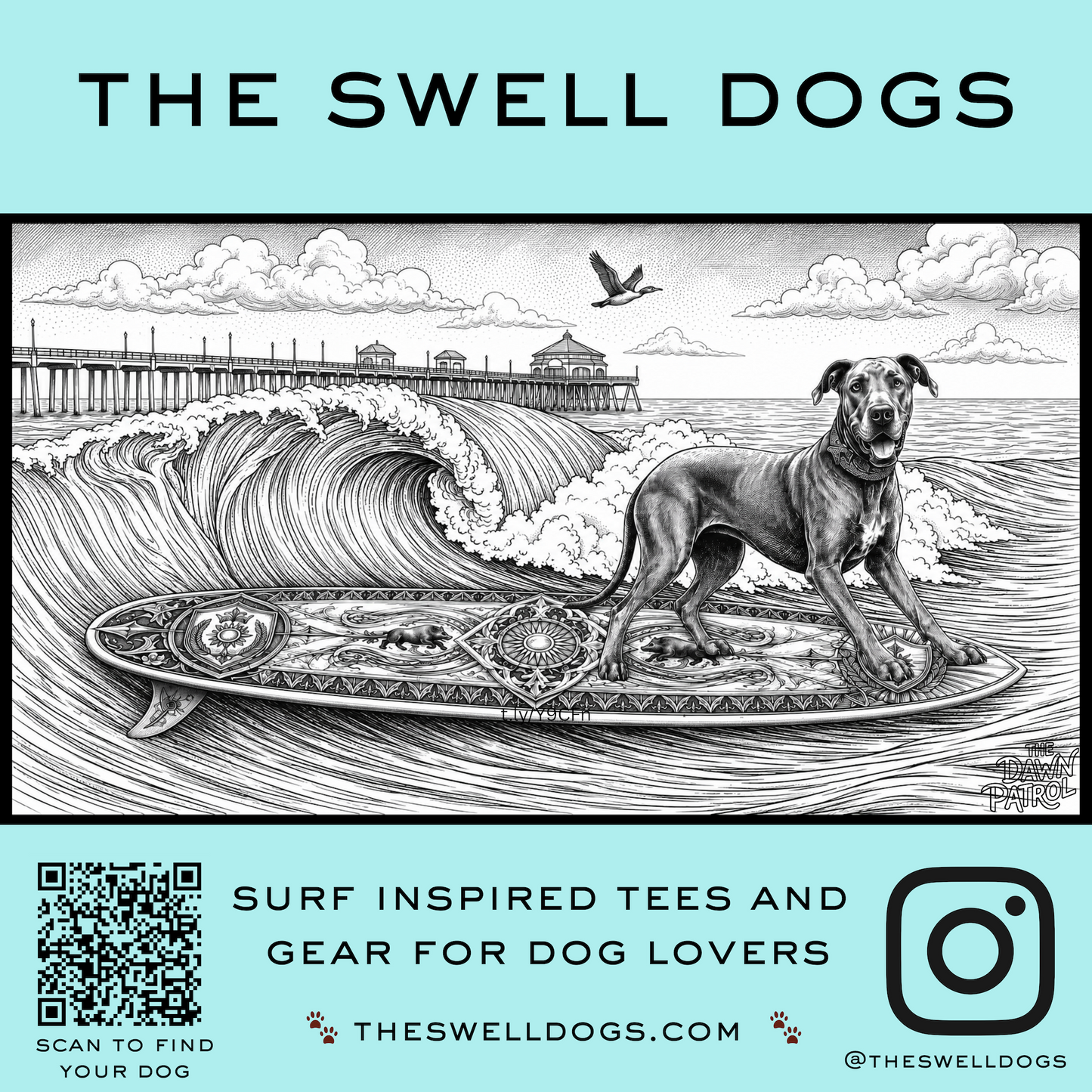 The Swell Dogs Great Dane Sticker
