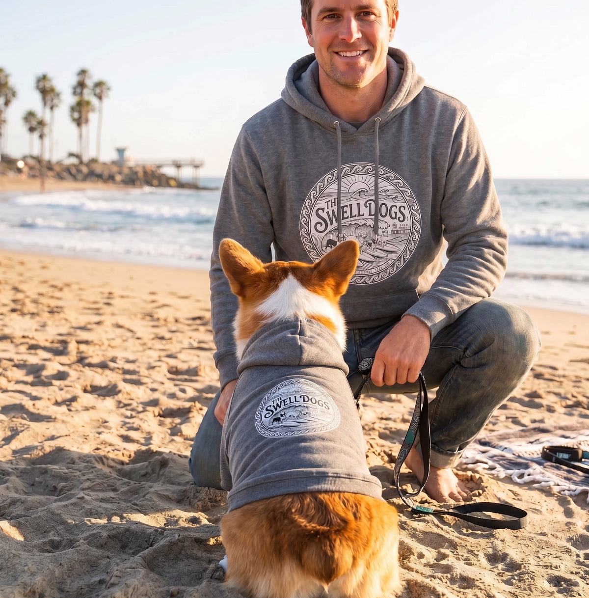 The Swell Dogs Owner and Pet Matching Hoodies - Grey